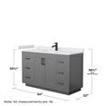 thumbnail image 5 of Wyndham Collection Miranda 54" Wood Single Bathroom Vanity in Gray/Black, 5 of 6