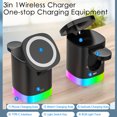 thumbnail image 4 of 3 In 1 Wireless Charger For iPhone/Apple/Airpods Mobile Phone One-stop Charging,Black, 4 of 9