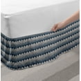 thumbnail image 2 of Abstract Bed Skirt, Contemporary Dotted Circle Spouts Ovals Forming Simplistic Illustration, Elastic Bedskirt Dust Ruffle Wrap Around for Bedding Decor, 4 Sizes, Slate Blue and Beige, by Ambesonne, 2 of 2