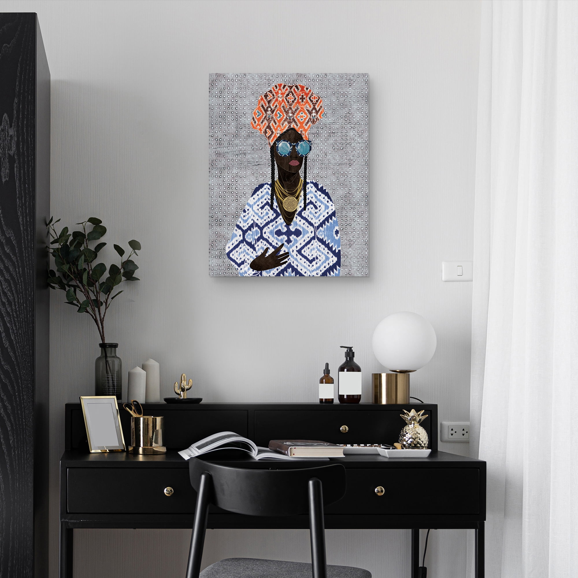 Masterpiece Art Gallery People Dots Queen on Gray Canvas Art Print, 22" x 28", by Nikki Chu