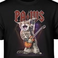 thumbnail image 3 of Teelocity Men's Funny Rock and Roll Rockstar PAWS Cat with a Guitar Black Relaxed Fit Short Sleeve Graphic T-Shirt, 3 of 3