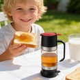 thumbnail image 4 of Honey Dispenser No with Base, Glass Honey Jar Pot with One-Press Mess-Free Pouring, Multi-Purpose Syrup Dispenser Honeys Container for Pancakes Coffee Tea Salad, 4 of 7