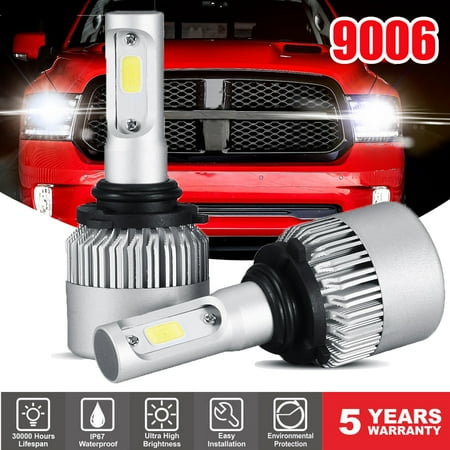 GTP 9006 HB4 LED Headlight Bulbs 6000K White 8000LM Light Conversion Kit - Low Beam / Fog