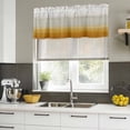 thumbnail image 4 of 2 Pack Valances for Window, Burnt Orange Beige Ombre Short Curtains for Kitchen Bedroom Living Room, Modern Abstract Art Texture Rod Pocket Small Window Treatment Valance Drapes 42 x 18 Inch, 4 of 8