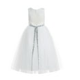 thumbnail image 2 of Ekidsbridal Girl Baptism Flower Girl Dress - Ivory Lace A-Line Keyhole Back Tulle with Sequin Sash 178mh-A (Size: 2-12), 2 of 5