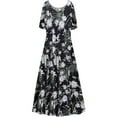 thumbnail image 1 of Plus size 8x Extra Tall Womens Dress Silver Glitter Floral Print Short Sleeve Princess Cut, 1 of 4