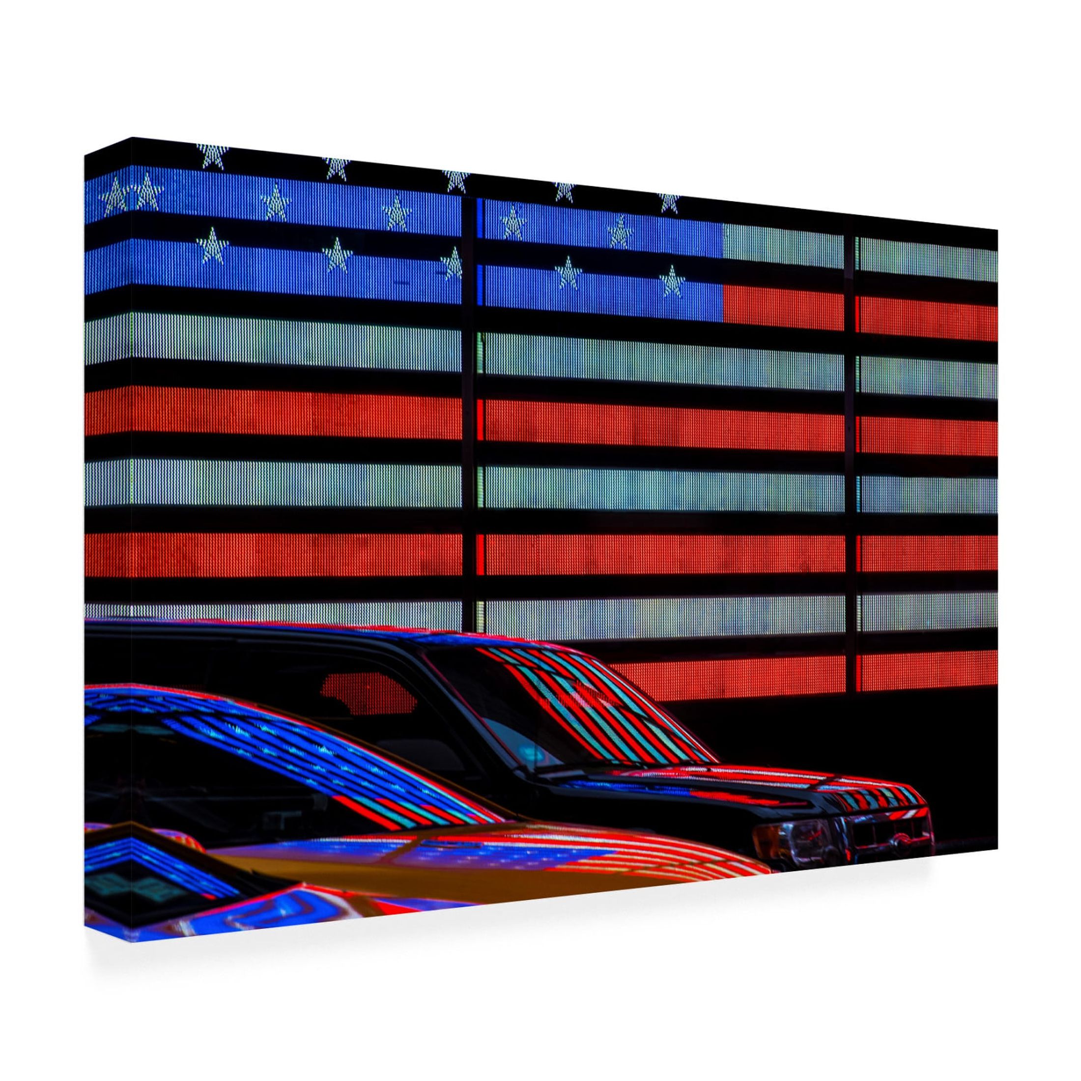 Canvas Wall Art - Linda Wride 'Stars And Stripes Reflected' Wall Art for Living Room, Bedroom, or Office Décor by Trademark Fine Art - 24 x 16 Inches