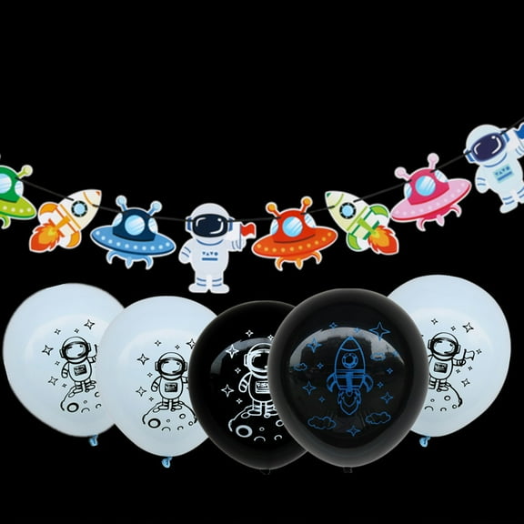 IBASETOY Astronaut Birthday Banner Paper Decoration for Birthday Decorations 1 Set