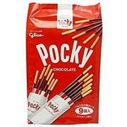 NineChef Bundle - Glico Pocky Chocolate 9 Packs Japanese Snack Party Pack + 1 NineChef ChopStick
