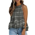 thumbnail image 2 of UTTOASFAY Womans Shirts Clearance Fashion Women Printed Halter O-Neck Tank Sleeveless Casual Tee Tops Blouse Gray 10(XL), 2 of 5