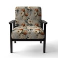thumbnail image 4 of Designart "Lace With Rustic Charm" Brown Floral Upholstered Accent Chair - Cottage Arm Chair For Living Room, 4 of 5