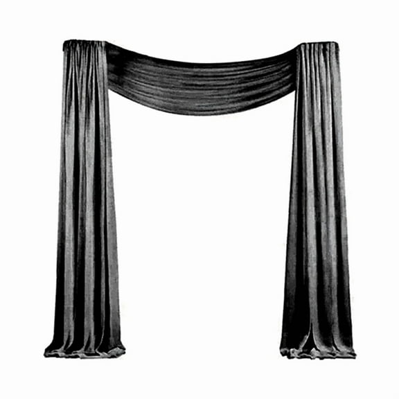 Wedding Arch Draping Fabric 1 Panel 29.5In X 19.6Ft Sheer Chiffon Curtain Drapes for Wedding Hallowmas Ceremony Black