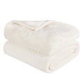thumbnail image 3 of BNM Fleece Diamond Fluffy Blanket, King, Ivory, 3 of 8