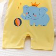 thumbnail image 4 of KPOPLK Baby Boys Romper Jumpsuits Pajama Short Sleeve Cute Print Clothes PJM Sleepwear Sets for 0-24M Size 6-9 Months,Light Yellow, 4 of 5
