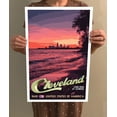thumbnail image 4 of Cleveland Ohio Vintage Travel Poster / Postcard WPA Style Lake Erie Sunrise Retro, 4 of 4