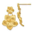 thumbnail image 3 of 14K Yellow Gold Plumeria Dangle Earrings, 3 of 5