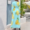 thumbnail image 2 of Vestido largo limones sobre azul Vestidos de verano para mujer Vestidos de fiesta para mujer Vestido largo para mujer Vestido de noche para mujer, 2 of 4