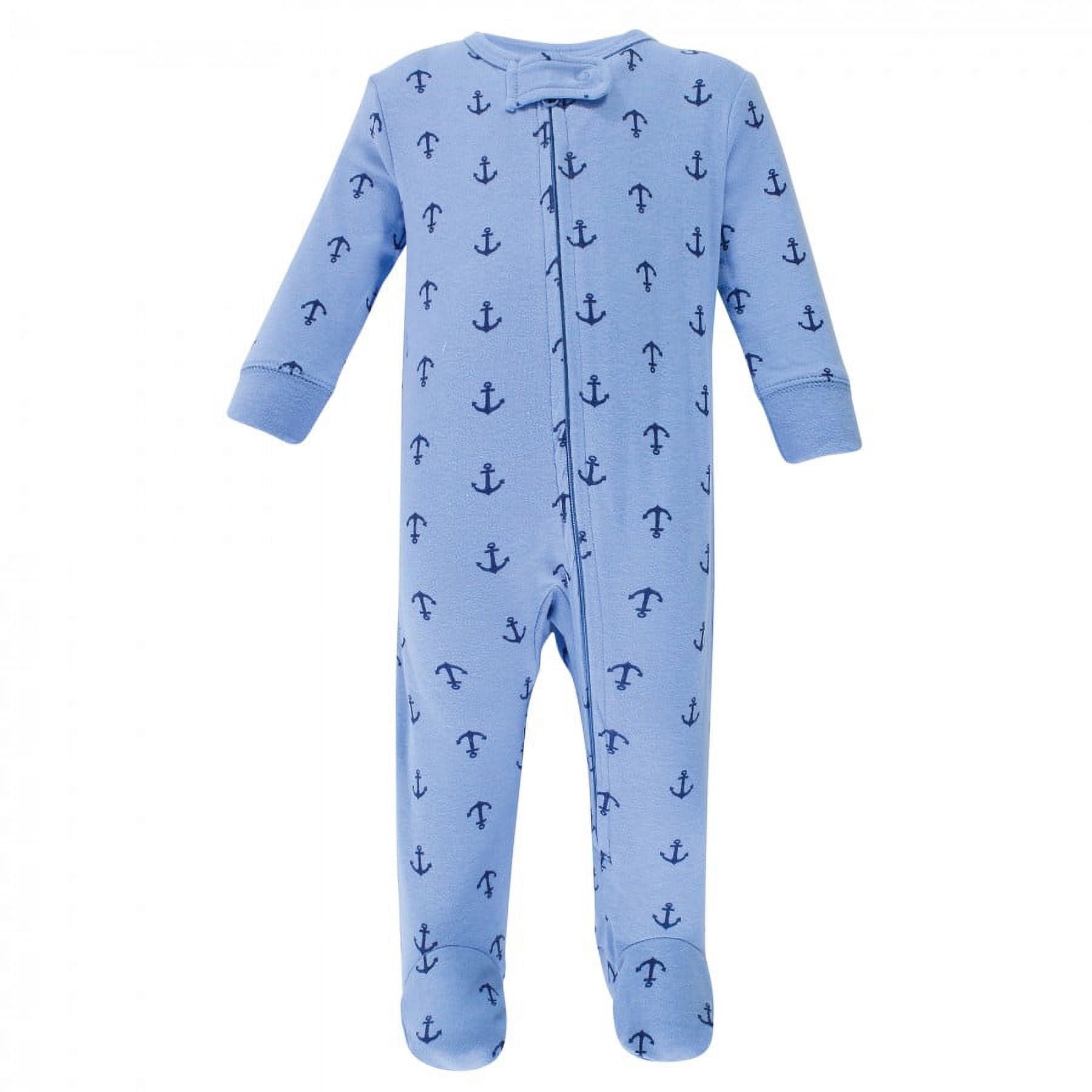 Hudson Baby Infant Boy Cotton Zipper Sleep and Play 2pk, Blue Whales, 6-9 Months