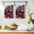thumbnail image 3 of Red Trains Kitchen Towels Set of 2, Shabby Chic Cartoon Retro Flowers Artwork Absorbent Dish Towels for Kitchen, Microfiber Hand Towel, Quick Drying Tea Towel for Cleaning Decorative Dishcloths, 3 of 7