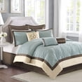 thumbnail image 3 of Madison Park Queen Juliana 9-Piece Charmeuse Comforter Set, Blue, 3 of 5