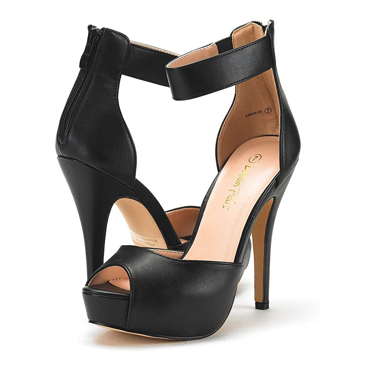 Swan leather pumps