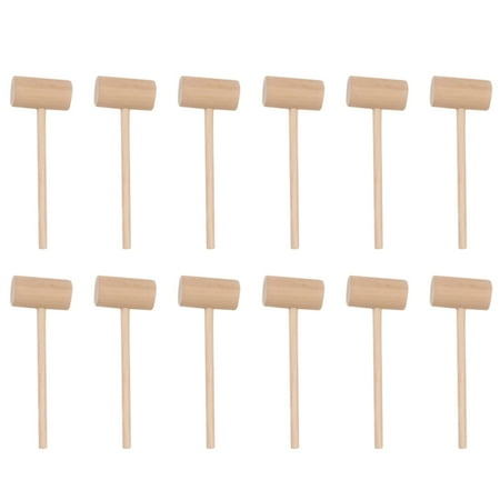 

Tinksky 30Pcs Mini Seafood Wooden Hammers Practical Crab Lobster Round Cake Mallets