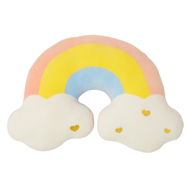 Cojín decorativo de nube de peluche con forma de arcoíris. Precioso cojín arcoíris para dormitorio, oficina o coche.