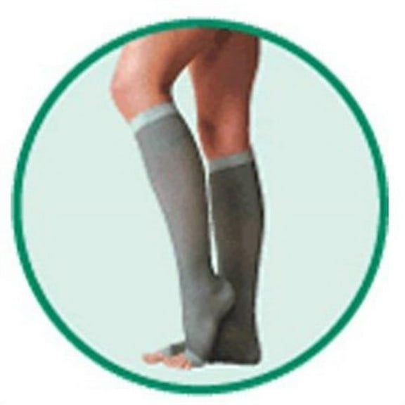 Silver Knee High Stocking, Below-Knee,Short - Silver, Size 1, Extra Small, Compression 20-30 mmHg,