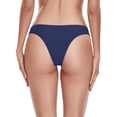 thumbnail image 4 of Ocean Blues Women's Cheeky Brazilian Cut Bikini Bottom Seamless Low Rise Bathing Suit Swim Bottom, 4 of 6