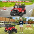 thumbnail image 4 of 24 Volt Ride on Toys, Power Truck Wheels with 2 Seaters, Electric Car with Remote, LED Light, Bluetooth, Gift for Boy& Girls Red, 4 of 6