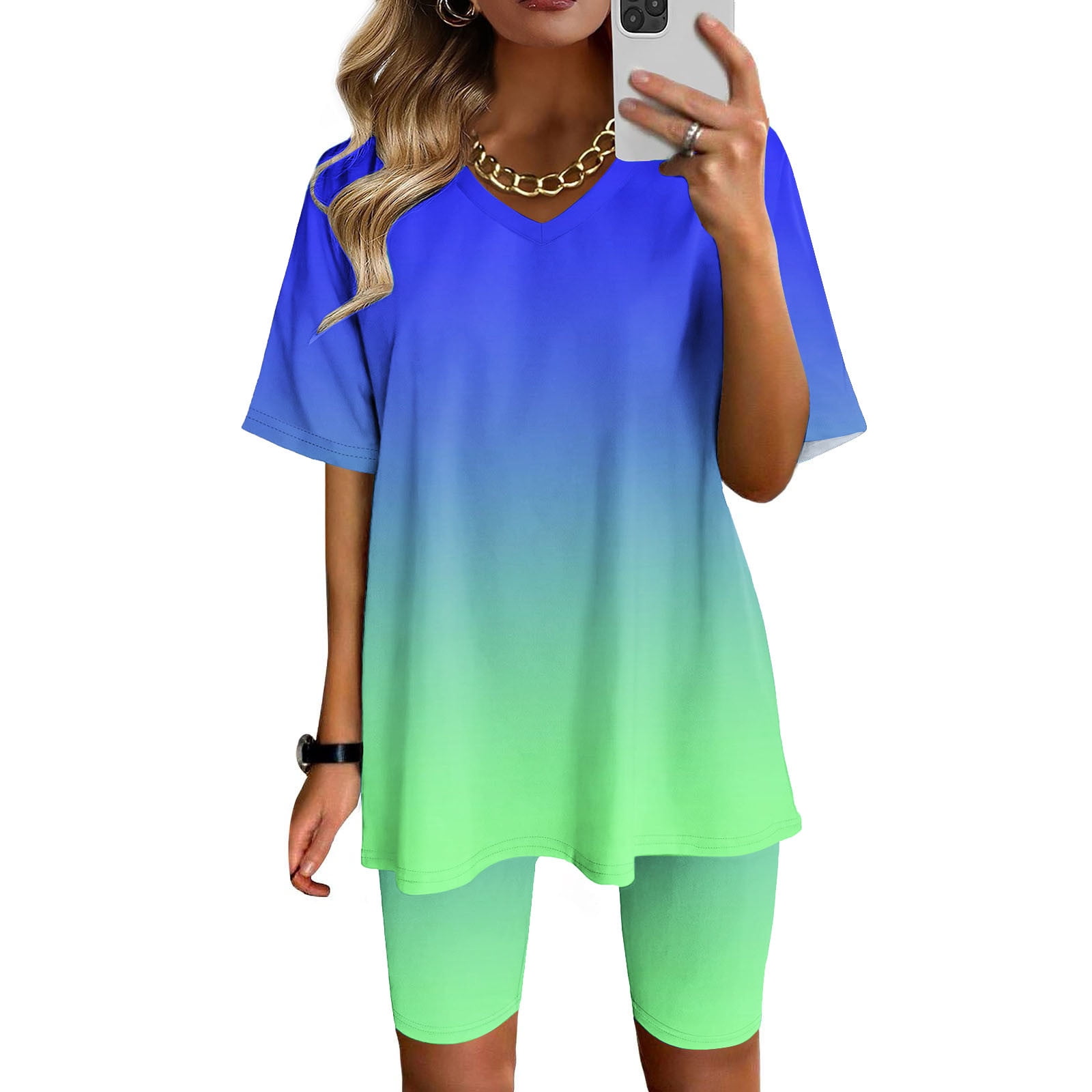 Round Neck Short Sleeve Top and Leggings Active Set