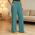 thumbnail image 5 of Taqqpue Women Wide Leg Pants Elastic High Waist Plus Size Trouser Pants Womens High Waisted Wide Leg Pants Casual Loose Comfy Trousers With Pockets For Yoga Work Daily Wear, 5 of 10