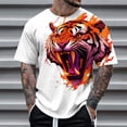 thumbnail image 2 of Bjutir Mens Tshirts Men'S Round Neck Short Sleeve Cool Animal Printing Sports Shirt Shirts White, 2 of 4