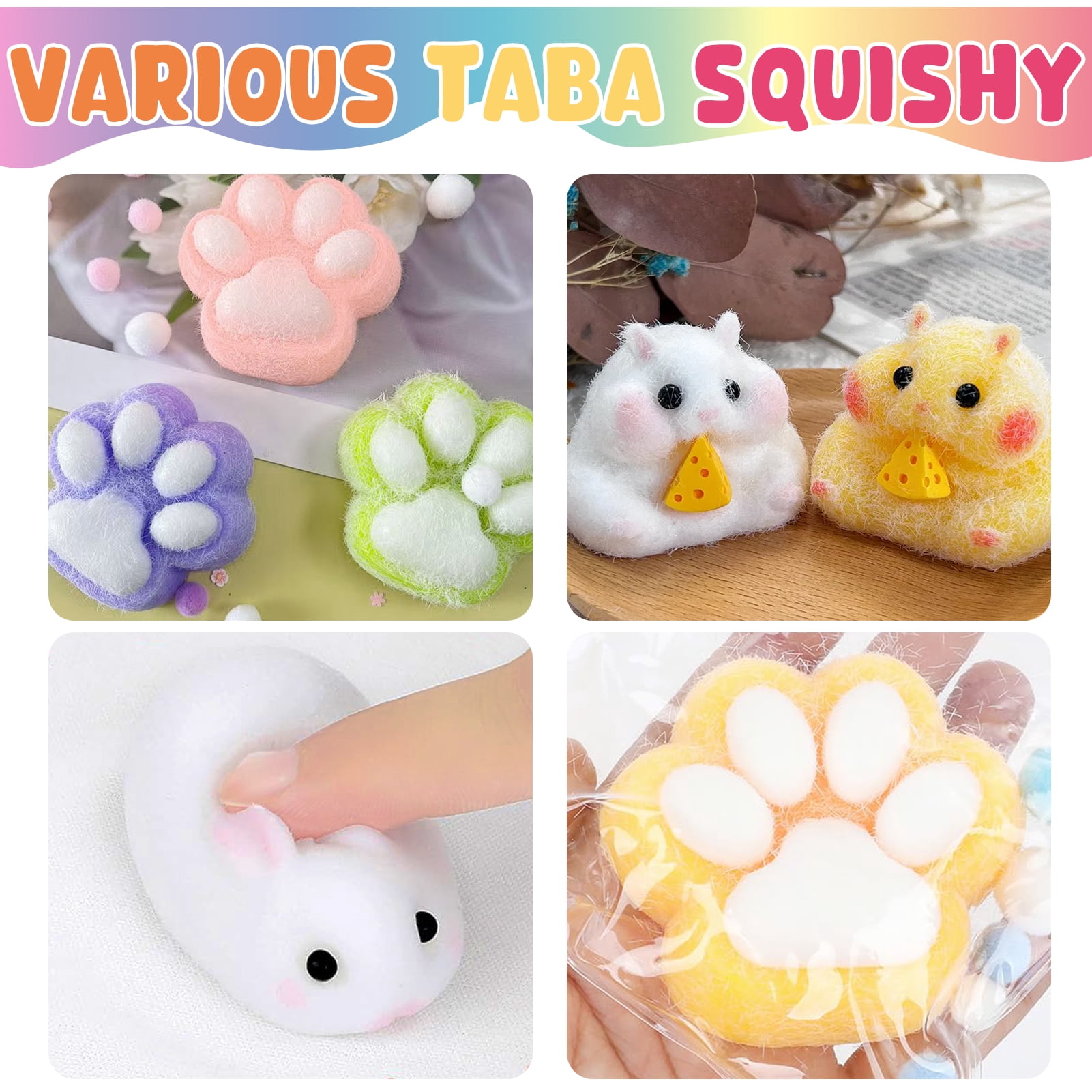 CandWuom DIY Squishy Making Kit, 18oz Liquid Silicone 1:1 AB Ratio Epoxy Resin Mix for Squishies, Molds Cat Claw, Hamster, Rabbit, Gifts for Any Occasion