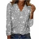 thumbnail image 3 of RKSTN Sequin Tops for Women Oversized V Neck Glitter Sparkly Long Sleeve T Shirts Womens Casual Solid Plus Size Loose Fits Comfy Party Shimmer Tee Shirt Fall Spring Clothes Holiday Outfits Blouses, 3 of 8