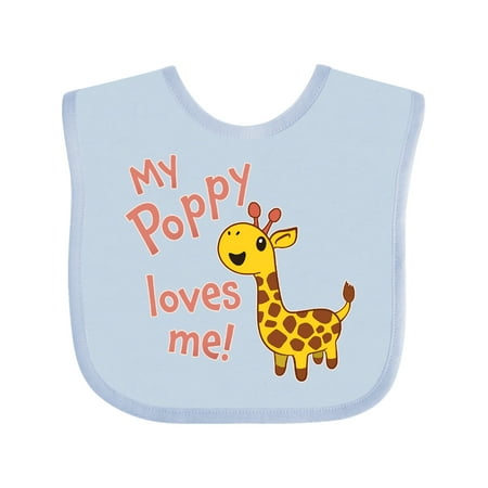 

Inktastic My Poppy Loves me- cute giraffe Gift Baby Boy or Baby Girl Bib