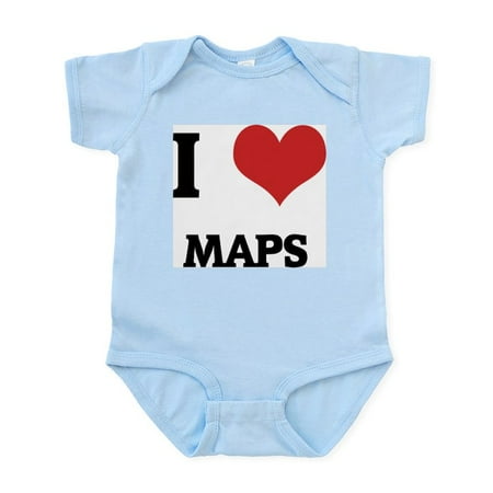 

CafePress - I Love Maps Infant Creeper - Baby Light Bodysuit Size Newborn - 24 Months