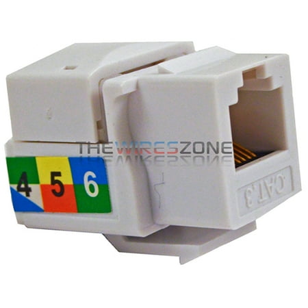 Keystone Phone - 6P6C White RJ11 CAT3 Telephone Network Keystone Jack Insert Plug for Wall Plates