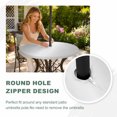 thumbnail image 4 of Round Outdoor Tablecloth with Umbrella Hole and Zipper, Grey Ombre Tablecloth with Elastic Waterproof, Aesthetics Modern Abstract Art Gradient Patio Table Covers for 55" - 60" Picnic Pool Tables, 4 of 9