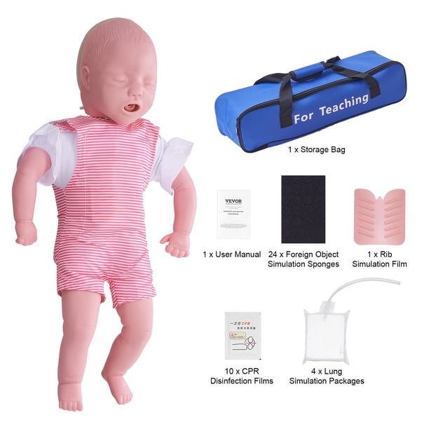 Modelo de infarto de VEVOR para bebes, maniquí de entrenamiento para obstrucción de las vías respiratorias, enseñanza de RCP