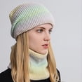 thumbnail image 5 of 2 Pcs Womens Winter Hats Scarf Set Gradient Color Hat Thickened Warm Ear Cold Knitted Hat Two Piece Set, 5 of 5