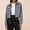 Gray, variant on Womens Jackets Suede Zip Up Collared Long Sleeve with Pockets for Stylish Daily Look