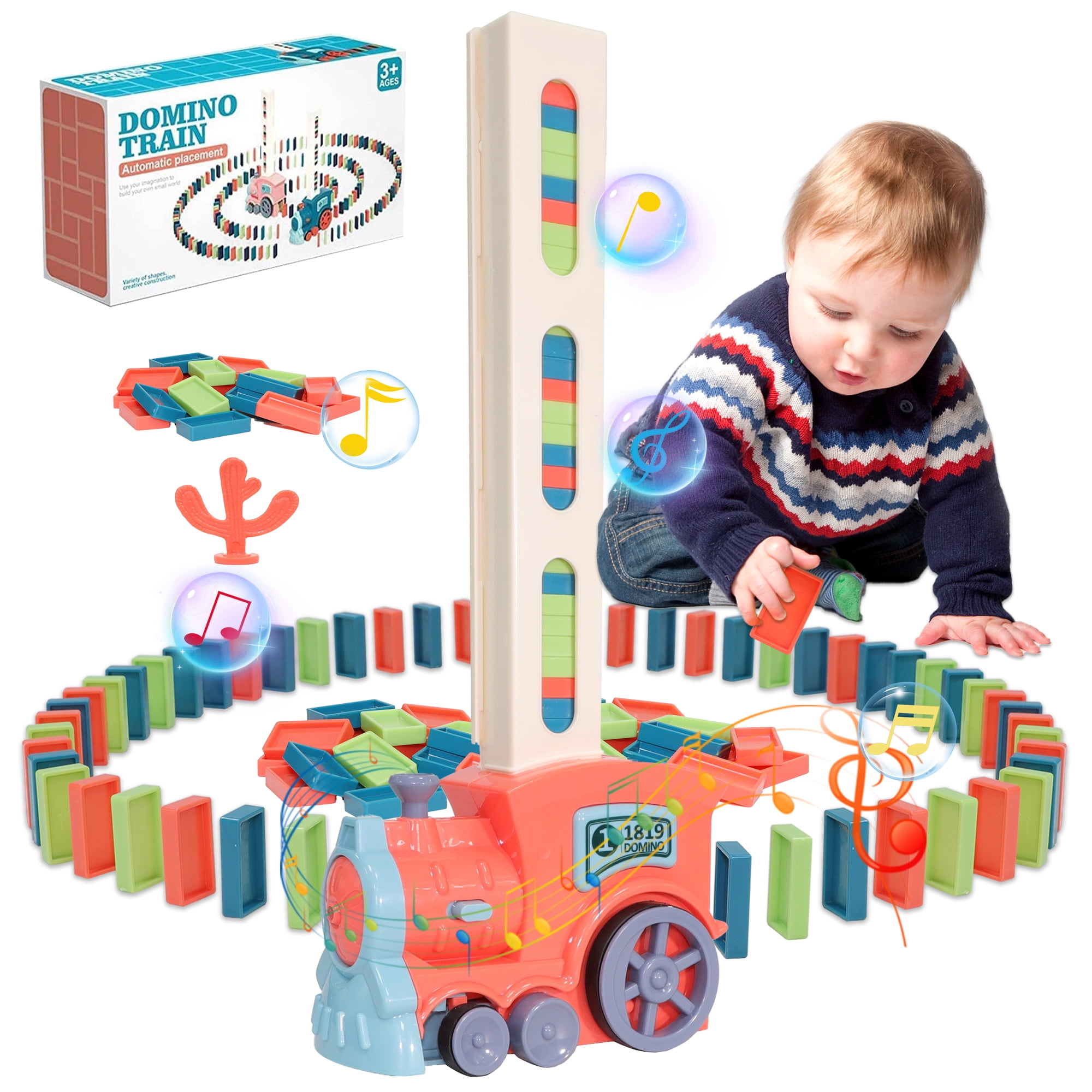 2023 Upgrade Electric Domino Train Toy Set, Creative Automatic Domino