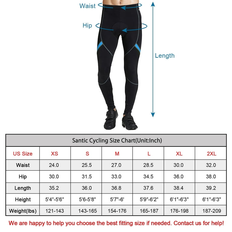 Santic Men's Cycling Pants Male Bike Tights Padded Outdoor Cycle