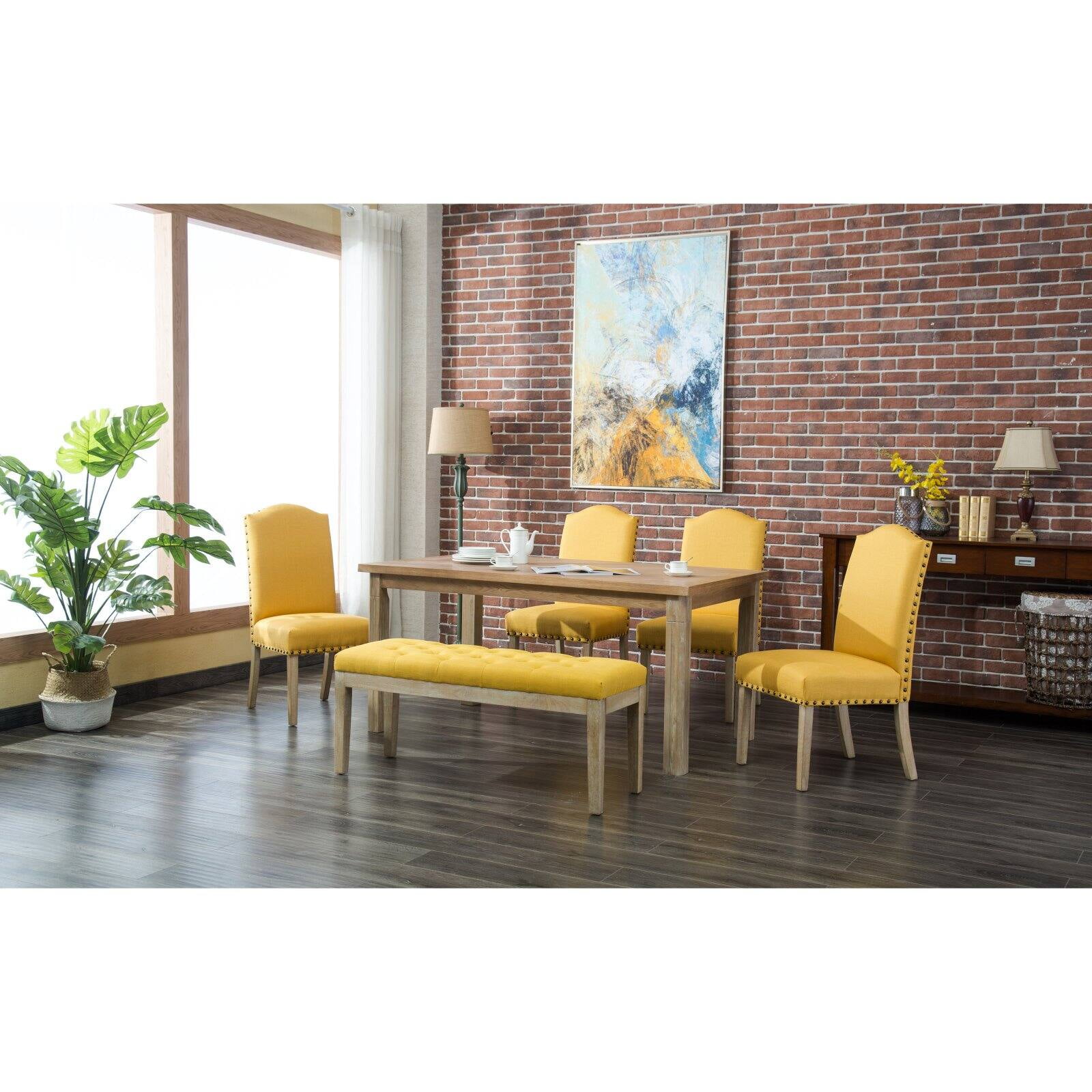 Roundhill Furniture Marseille 6 Piece Dining Table Set