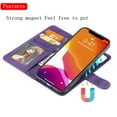 thumbnail image 5 of Allytech iPhone 13 Case Wallet, Premium PU Leather Detachable Magntic Back Cover Shell Shockproof Protective Kickstand Cards Holder Wallet Cover for Apple iPhone 13 6.1", Purple, 5 of 8