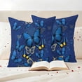 thumbnail image 4 of Pack of 2 Outdoor Pillow Covers 24x24 Inch Waterproof Blue Butterfly Throw Pillow Covers,Decorative Couch Pillow Shams Protectors Farmhouse Modern Nature Animals Art Patio Pillowcases Cushion Covers, 4 of 8