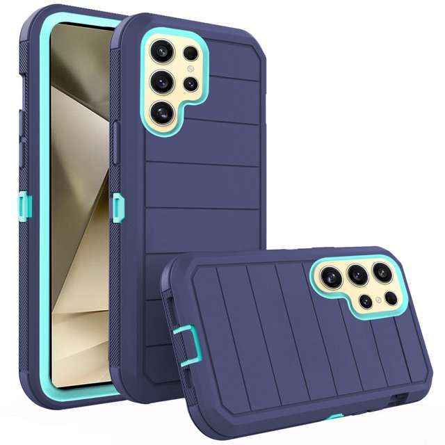 Asuwish Compatible with Samsung Galaxy S24 Ultra 5G Phone Case Hybrid Rugged Shockproof Hard Protective Drop Proof Full Body Heavy Duty Mobile Cell Cover for S24Ultra 24S S 24Ultra Women Men Blue