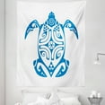 thumbnail image 1 of Turtle Tapestry, Hawaiian Underwater Creatures Endangered Maui Animals Simplistic Design, Fabric Wall Hanging Decor for Bedroom Living Room Dorm, 5 Sizes, Cobalt Blue and White, by Ambesonne, 1 of 1