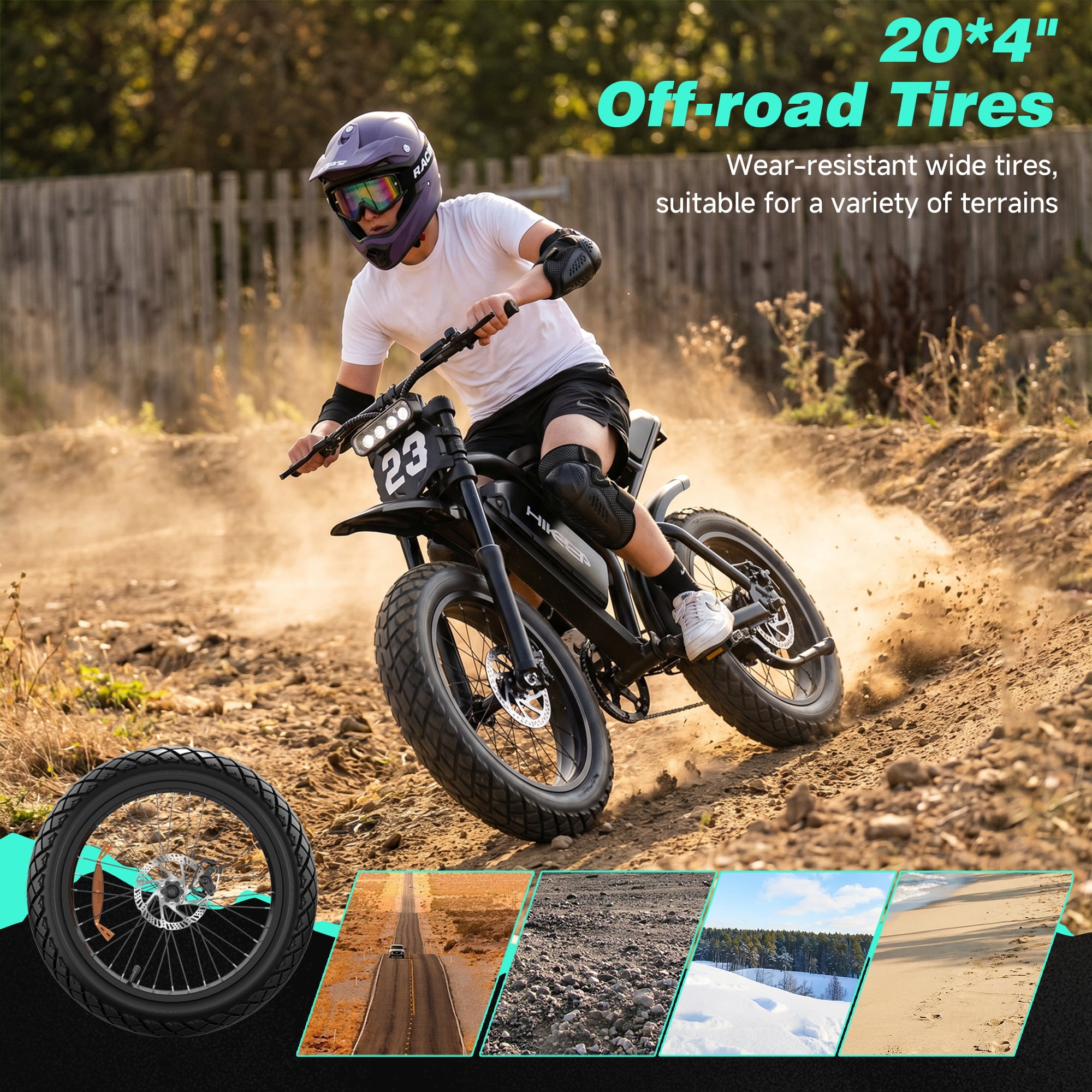 20" Fat Tire Electric Bike for Adults, 750W 1500W Peak Motor, 48V 17.5Ah Battery Ebike, E-Mountain Bike, UL2849